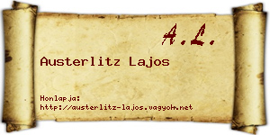 Austerlitz Lajos névjegykártya